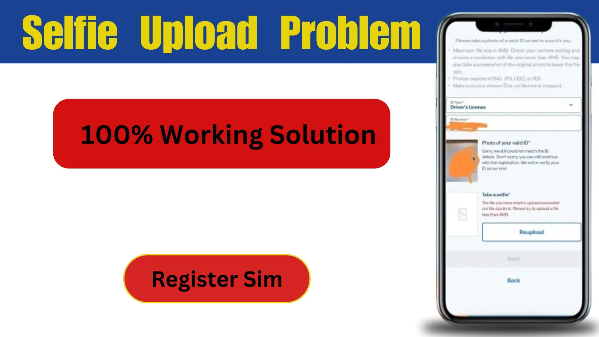 SELFIE issue in tm sim registration